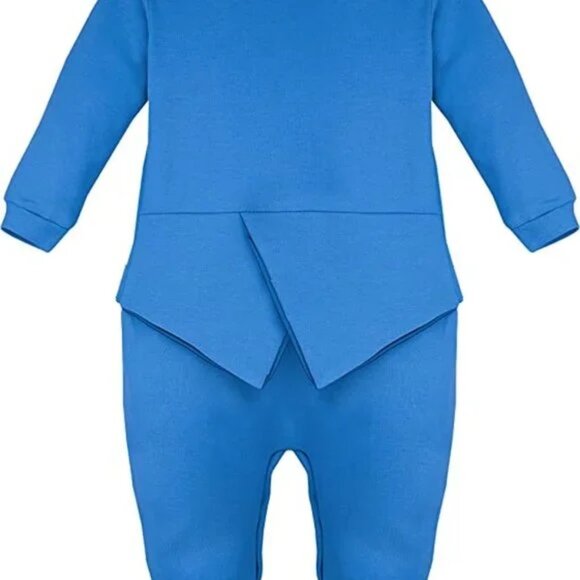 Baby Boy Blue Gentleman Tuxedo Footie Outfit with Bow Tie SZ NB - Picture 5 of 10